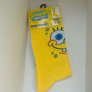 SpongeBob SquarePants Yellow Crew Socks with Fun Design